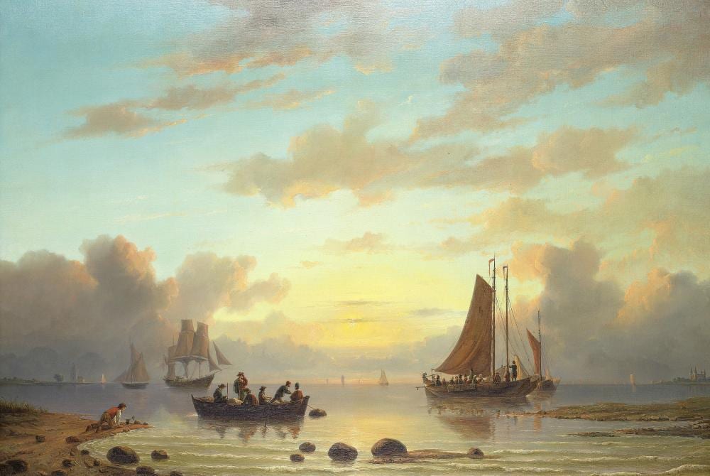 Jacobus Hendricus Johannes Nooteboom comparable auction result: jacobus hendricus johannes nooteboom dutch 1811 1878 a crowded ferry leaving the shore for a brigantine at anchor