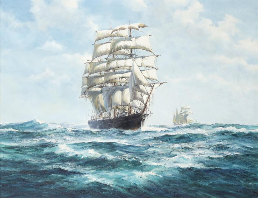 barry mason british born 1947 british clipper topsail schooner · Bonhams · 2025-10-15 Barry Mason comparable auction result: barry mason british born 1947 british clipper topsail schooner
