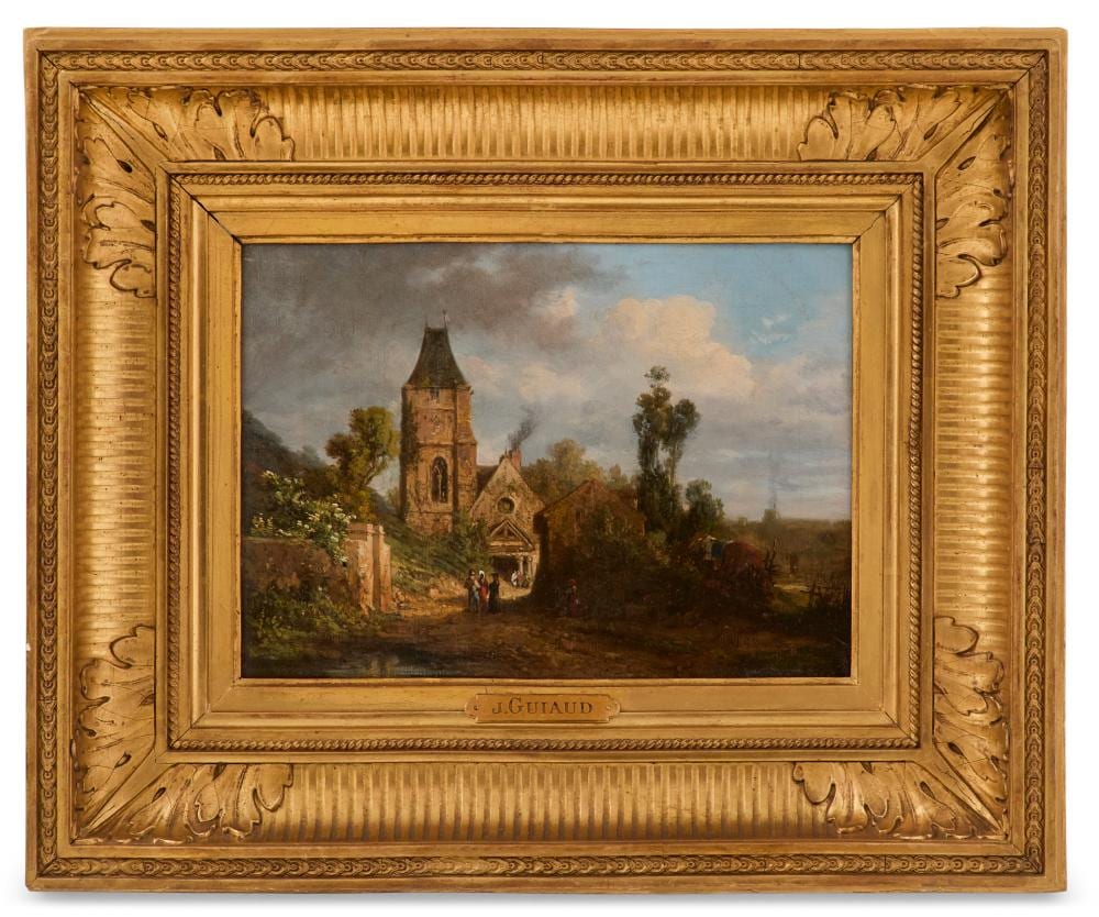 Jacques Guiaud comparable auction result: jacques guiaud french 1811 1876 entrance to the village
