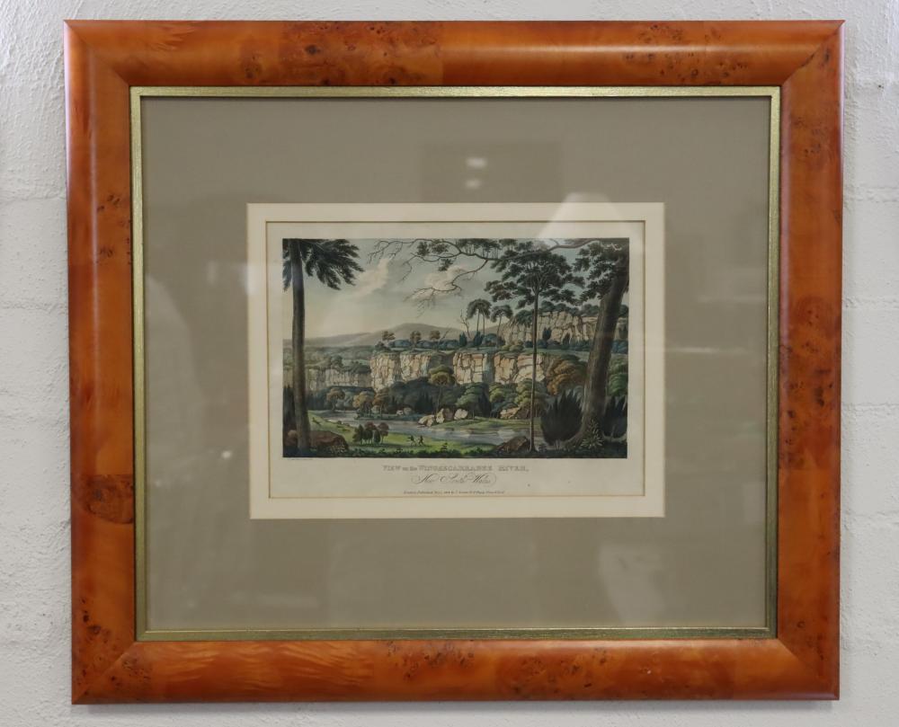 J. Lycett comparable auction result: joseph lycett british 1774 1828 view on the wingecarribee river 1824 rare hand coloured aquatint published london december 1st 1824 by j souter approx 21 cm x 28 5 cm