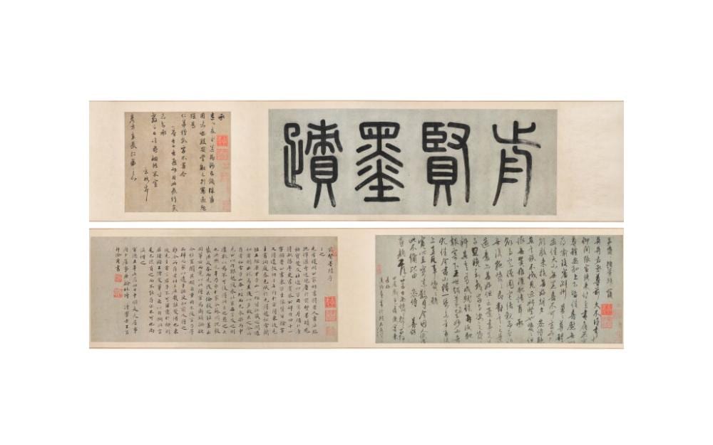 Zhao Mengfu and Kangli Naonao, Letter to Liu Yanfang and Letter to Kangli Huihui ｜趙孟頫《致彥方札》、康里巎巎《復兄子淵右丞札》合卷 comparable sale