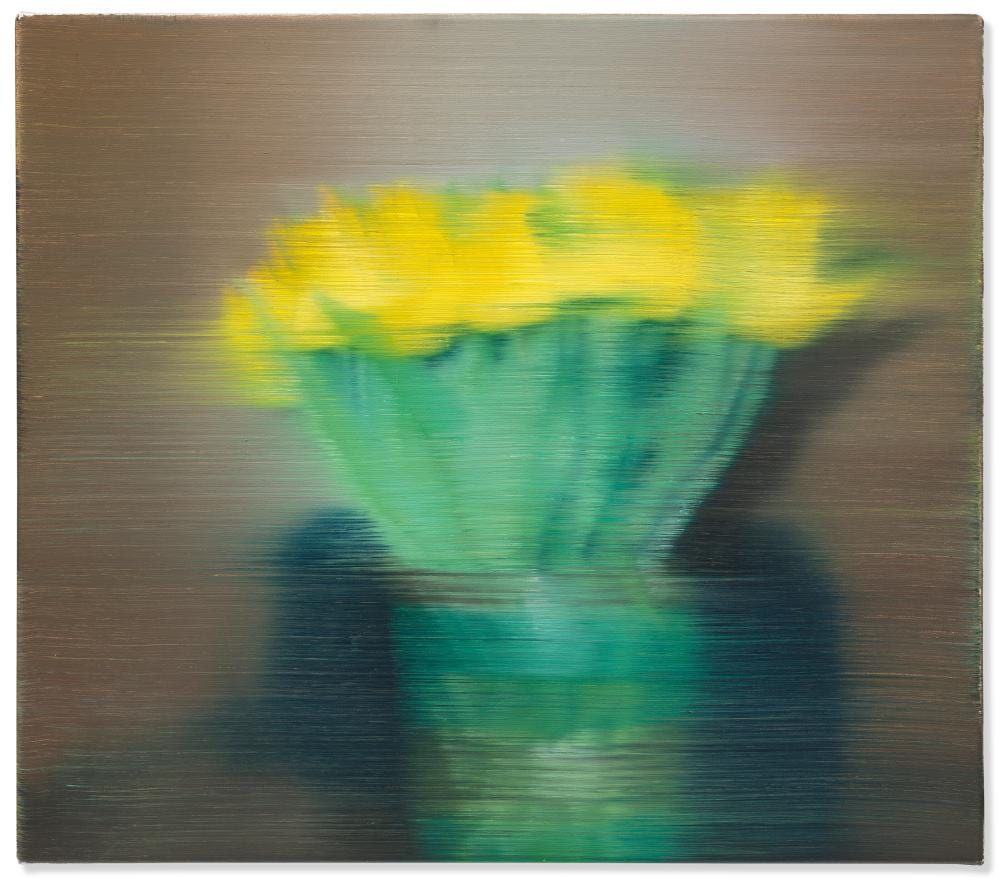 Gerhard Richter (B. 1932). Tulpen (Tulips). oil on canvas14 1/8 x 16 1/8in. comparable sale