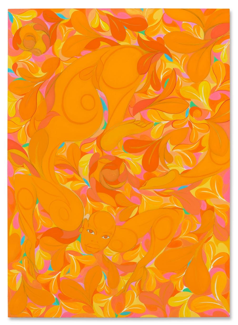 Tunji Adeniyi-Jones comparable auction result: tunji adeniyi jones b 1992 tbt oil and graphite on canvas70 1 8 x 50in