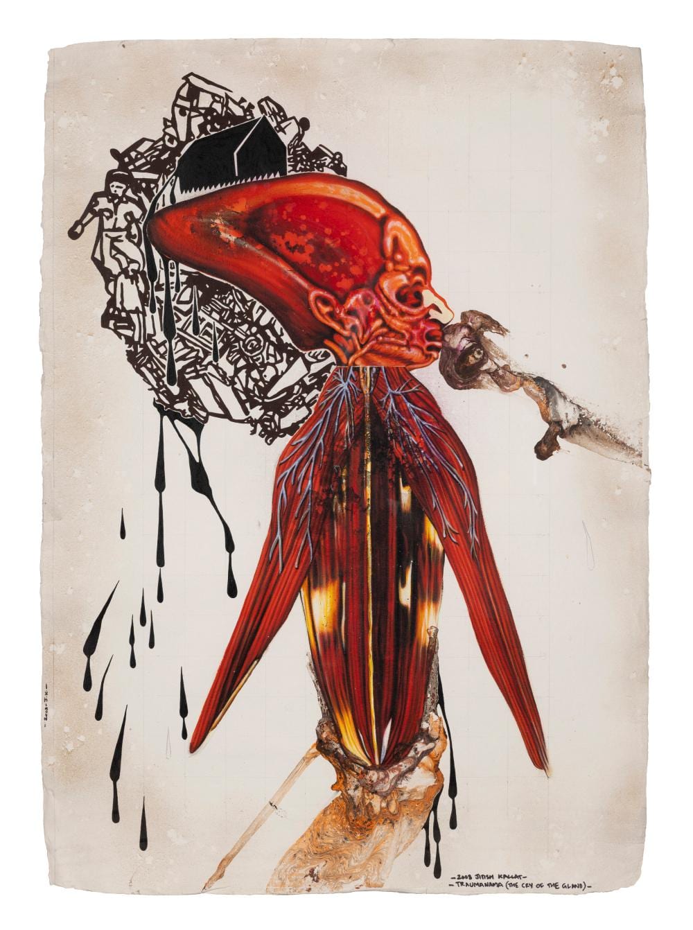 Jitish Kallat comparable auction result: jitish kallat b 1974 traumanama the cry of the gland oil metallic p