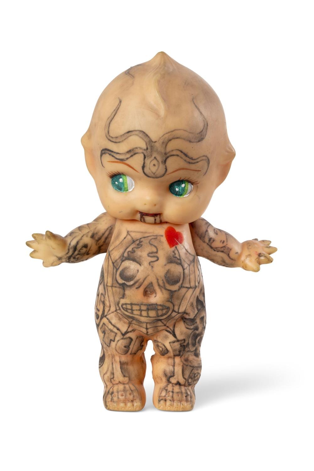 Dr. Lakra comparable auction result: dr lakra b 1972 untitled doll with no hair tattoo ink and oil on pl
