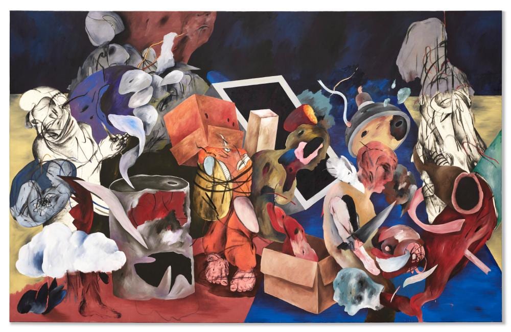 Ahmed Alsoudani comparable auction result: ahmed alsoudani b 1975 untitled acrylic and charcoal on canvas118 x