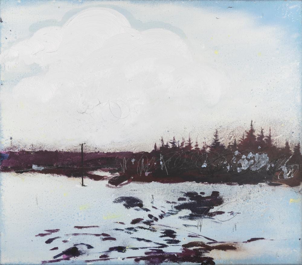 Elizabeth Magill comparable auction result: elizabeth magill b 1959 winter return oil on canvas 36 x 40 5cm signed inscribed and dated 20 02 verso provenance kerlin gallery dublin label verso