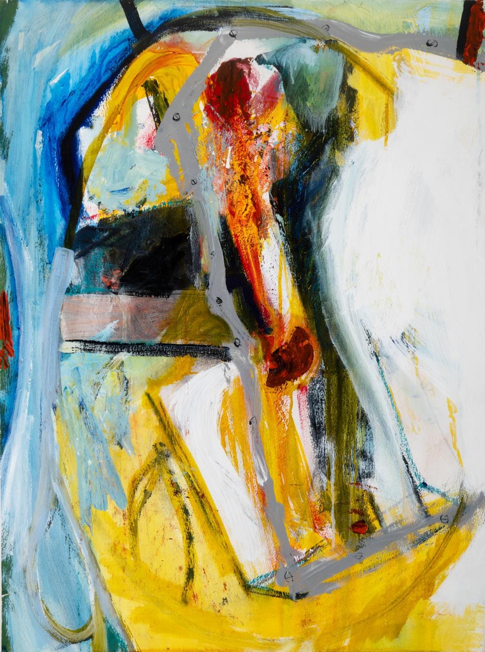 Brian Maguire comparable auction result: brian maguire b 1951 abstract composition oil on paper 75 5 x 56 5cm