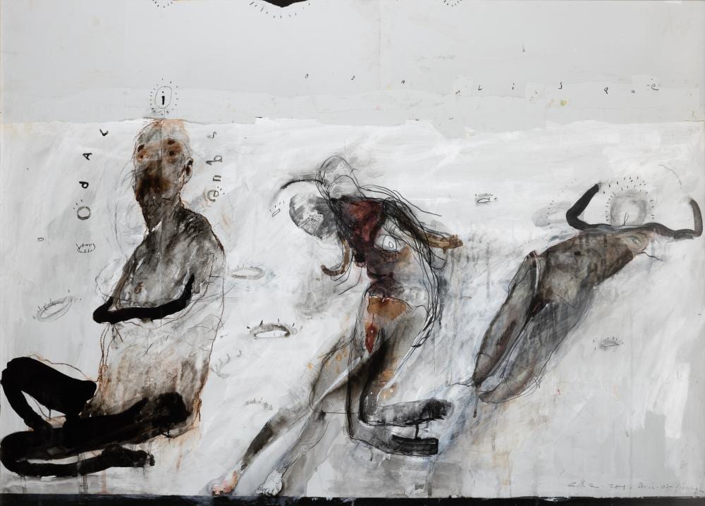 Patrick Graham comparable auction result: patrick graham b 1943 odalisque suite 1 mixed media on board 81 x 112cm signed inscribed and dated 2001 provenance with vanguard gallery label verso