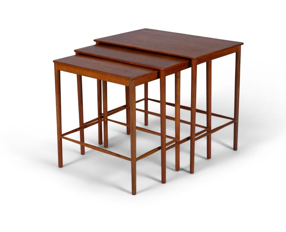 Poul Kristian Jupont comparable auction result: poul jensen 1922 1982 a teak trio nest of tables by poul jensen denmark c 1960 56 5 x 37 x 50cm h