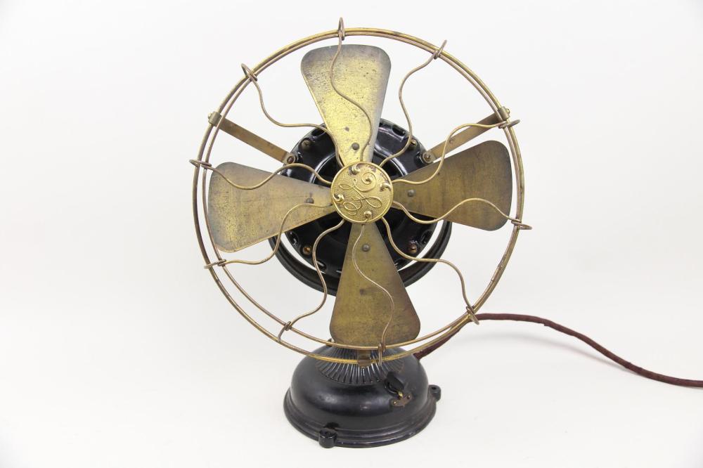 GE General Electric Pancake Fan, Brass Cage & Blades sold by Public Sale Auction House, lot 235 — auction record photograph
