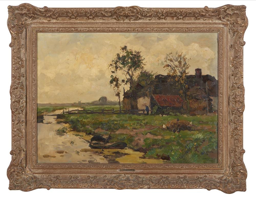 Bernardus Cornelis Noltee comparable auction result: bernardus cornelis noltee 1903 1967 landscape with river bridge and houses