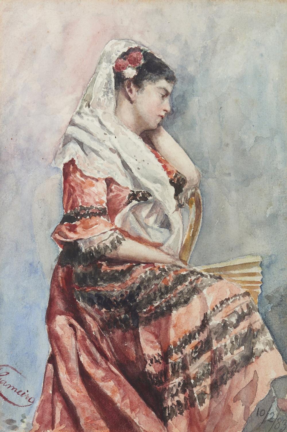 Alfredo Roque Gameiro comparable auction result: alfredo roque gameiro 1864 1935 spanish woman