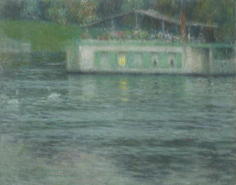 Henri Le Sidaner comparable auction result: henri le sidaner 1862 1939 house boat tamise executed in 1908