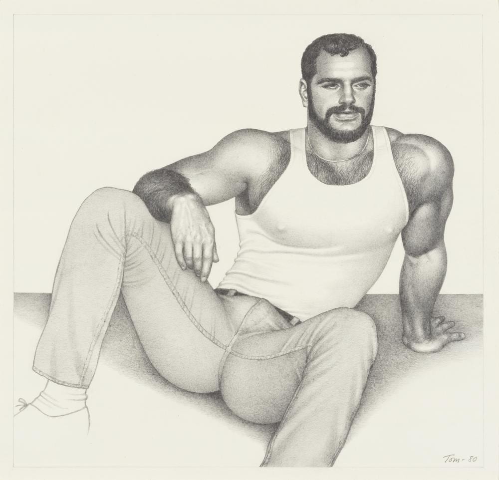 Touko  Laaksonen comparable auction result: tom of finland 1920 1991 untitled 31 2 x 32 1cm 12 3 8 x 12 5 8in image size 43 6 x 42cm 17 1 8 x 16 5 8in sheet size executed in 1980