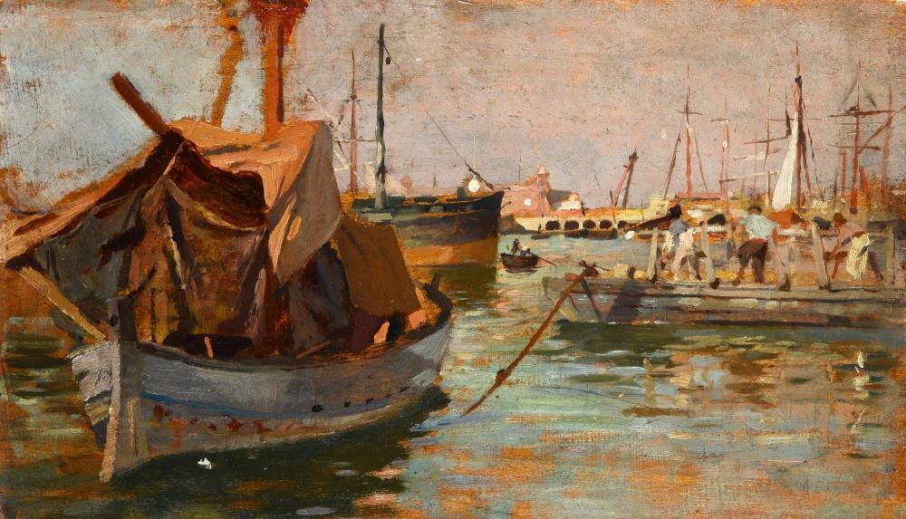 Francesco Gioli comparable auction result: francesco gioli san frediano a settimo 1846 firenze 1922 porto di livorno