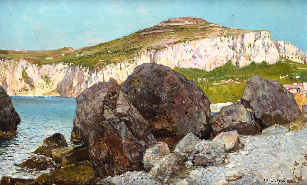 Eduardo Monteforte comparable auction result: eduardo monteforte salerno 1849 napoli 1932 scogliera