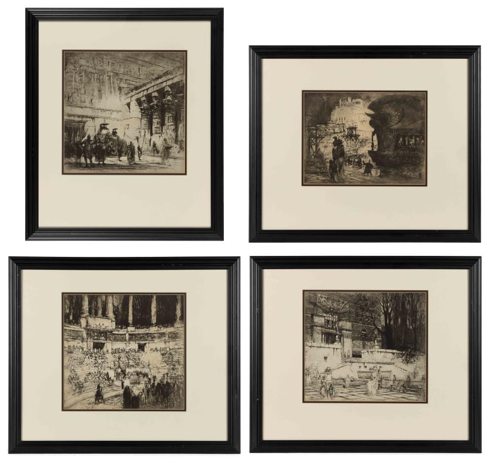 William Walcot comparable auction result: william walcot russian scottish 1874 1943 drypoint etchings lot of four