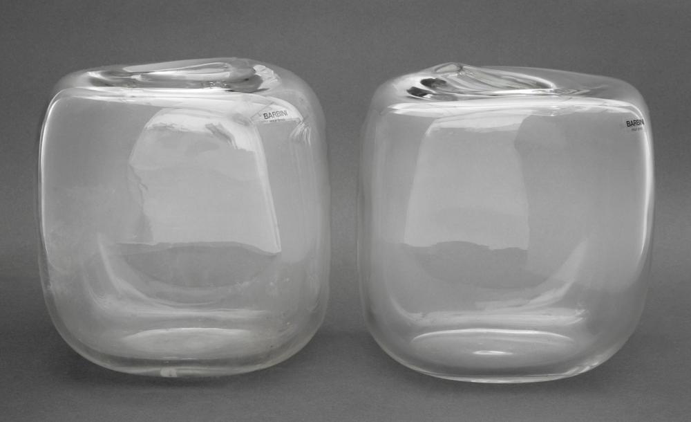 Barbini Murano Art Glass Ovoid Vases, Pair sold by Auctions at Showplace, lot 364 — auction record photograph