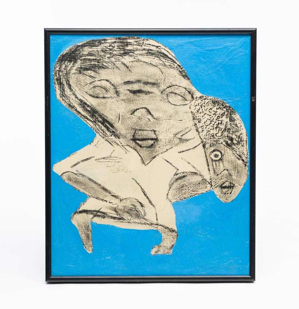 Albert Wagner comparable auction result: albert wagner cleveland ohio 1924 2006 me and my baby outsider semi abstract mixed media