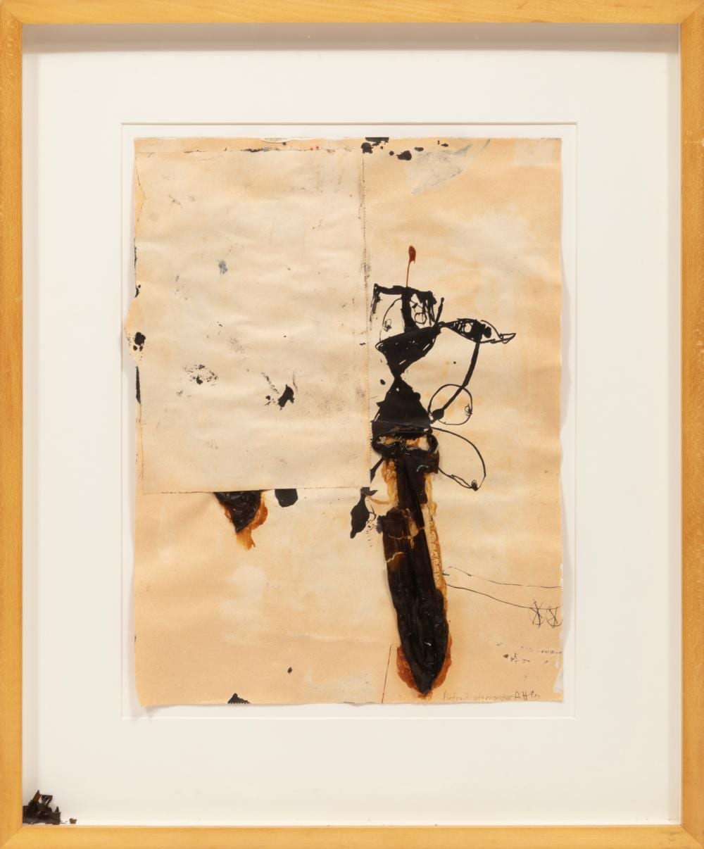 Anton Henning comparable auction result: anton henning german b 1964 portrait of a monster mixed media collage on paper