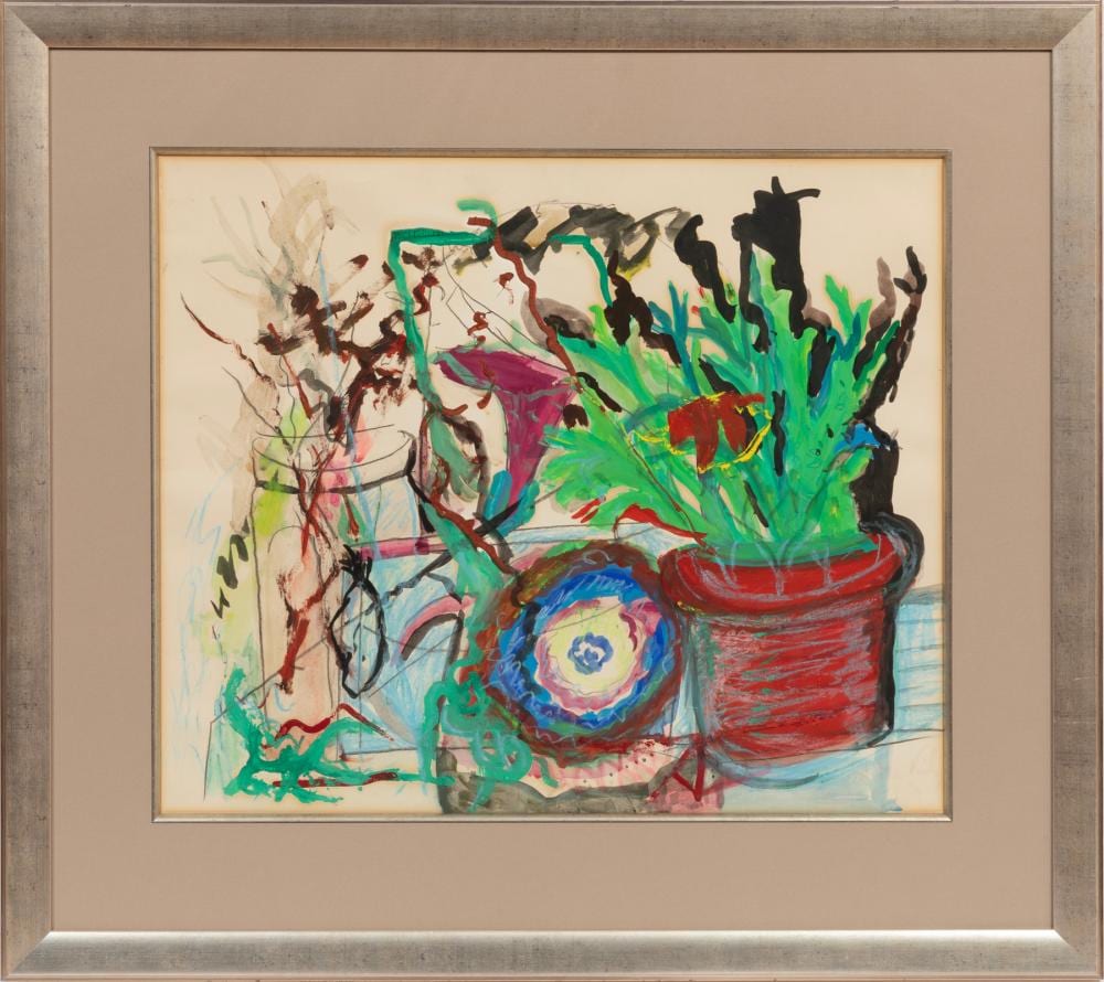 Hazel Guggenheim McKinley comparable auction result: hazel guggenheim mckinley american louisiana 1903 1995 potted plant watercolor and mixed media on paper
