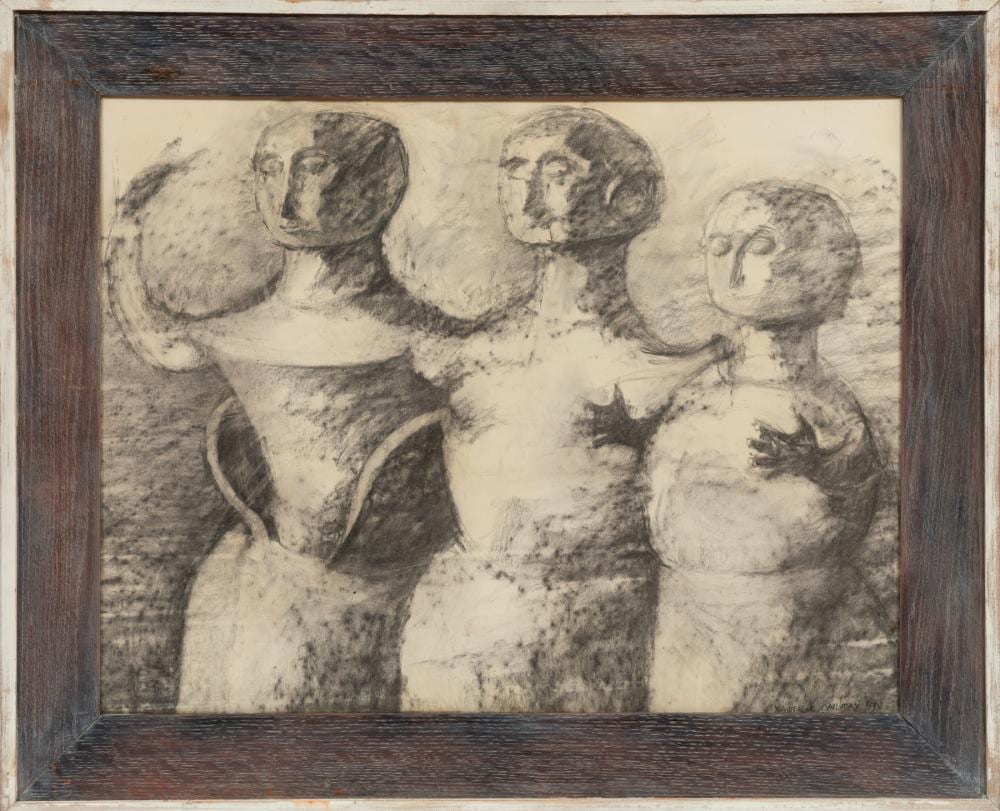Xavier De Callatay comparable auction result: xavier de callatay belgian louisiana 1932 1999 three fates charcoal on paper