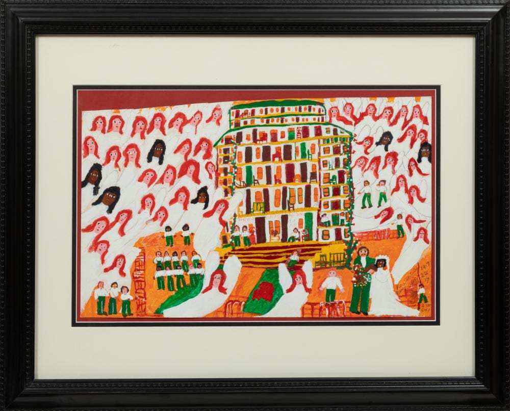 sister gertrude morgan american louisiana 1900 1980 revelation mixed media on paper mounted to board · Neal Auction Company · 2025-10-23 Gertrude Morgan comparable auction result: sister gertrude morgan american louisiana 1900 1980 revelation mixed media on paper mounted to board