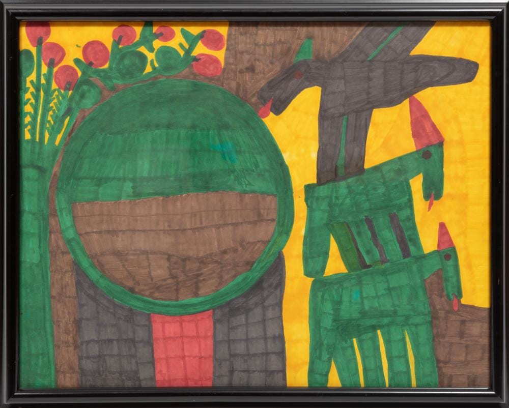 Willie White comparable auction result: willie white american louisiana 1908 2000 circles and horses marker on paper