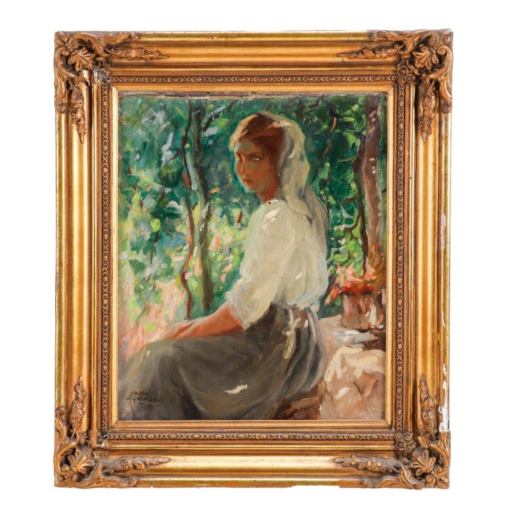 Maria Adelaide de Lima Cruz comparable auction result: maria adelaide lima cruz 1908 1985 figura em jardim