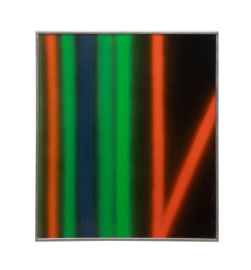 Stephen Antonakos comparable auction result: stephen antonakos abstract airbrush on paper 1969