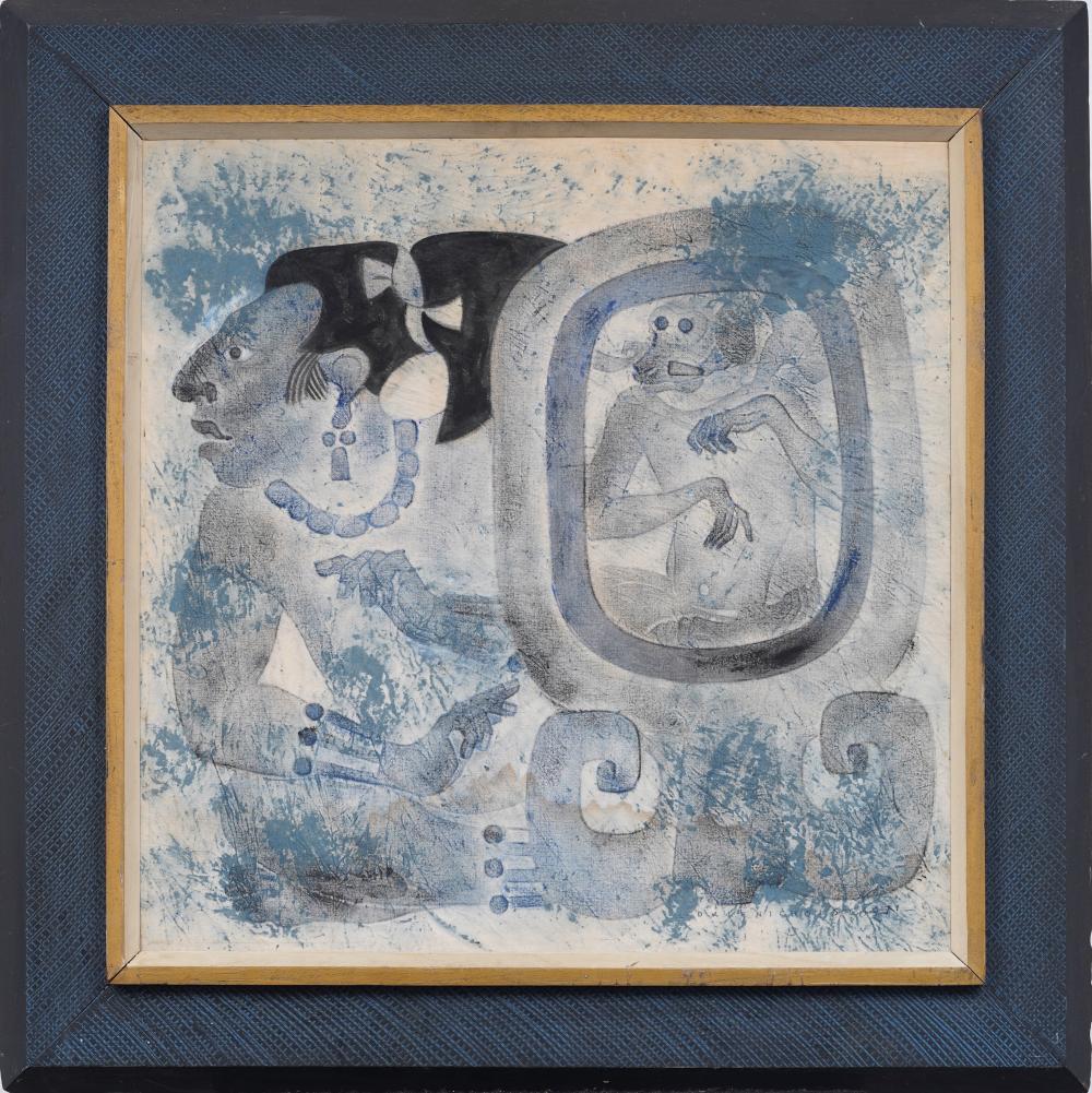 Dale William Nichols (1904 - 1995) Vintage American Guatemalan Mayan Ruins Mixed Media Artwork sold by Curated Gallery Auctions, lot 42 — auction record photograph