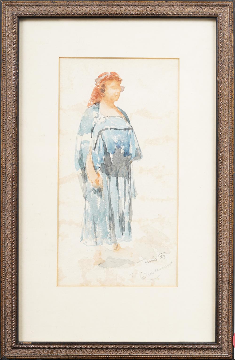 Eduard Charlemont comparable auction result: eduard charlemont 1848 1906 antique french orientalist portrait framed original painting