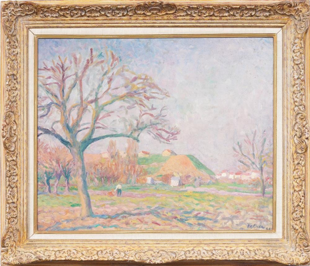 Emile Bressler (1886-1966) Listed Antique Swiss Landscape Modernist Original Landscape Oil Painting sold by Curated Gallery Auctions, lot 338 — auction record photograph