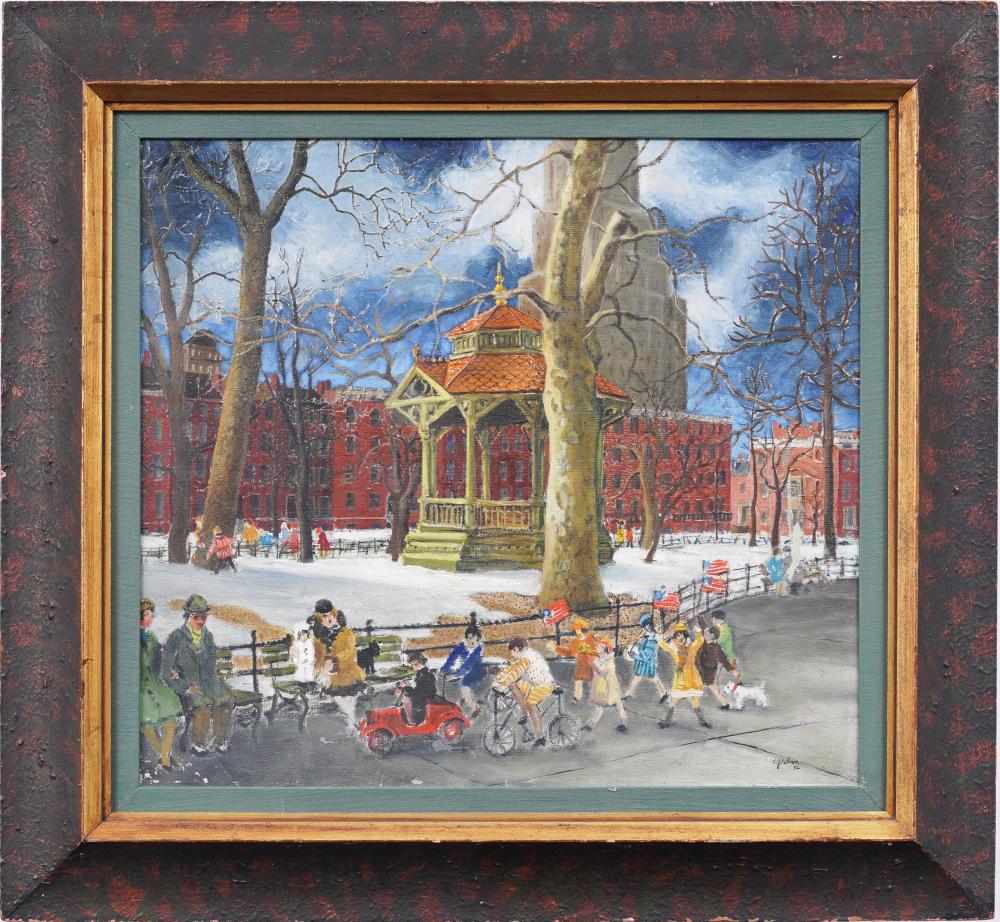 Carl Gustaf Simon Nelson comparable auction result: carl gustaf simon nelson 1898 1988 new york city winter signed framed original oil painting