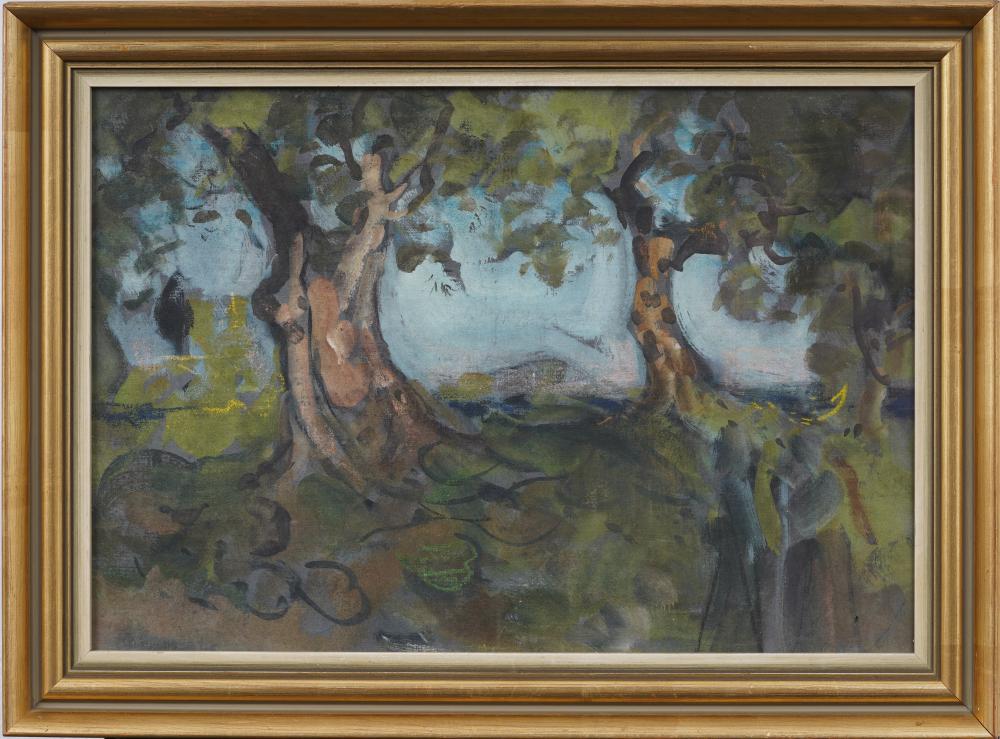 Vintage French Post Impressionist Framed Landscape Original Oil Painting sold by Curated Gallery Auctions, lot 539 — auction record photograph