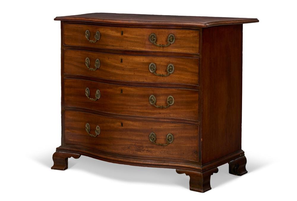 a george ii mahogany serpentine commode circa 1760 possibly by owen jones · Christie's · 2025-10-21 Owen Jones comparable auction result: a george ii mahogany serpentine commode circa 1760 possibly by owen jones