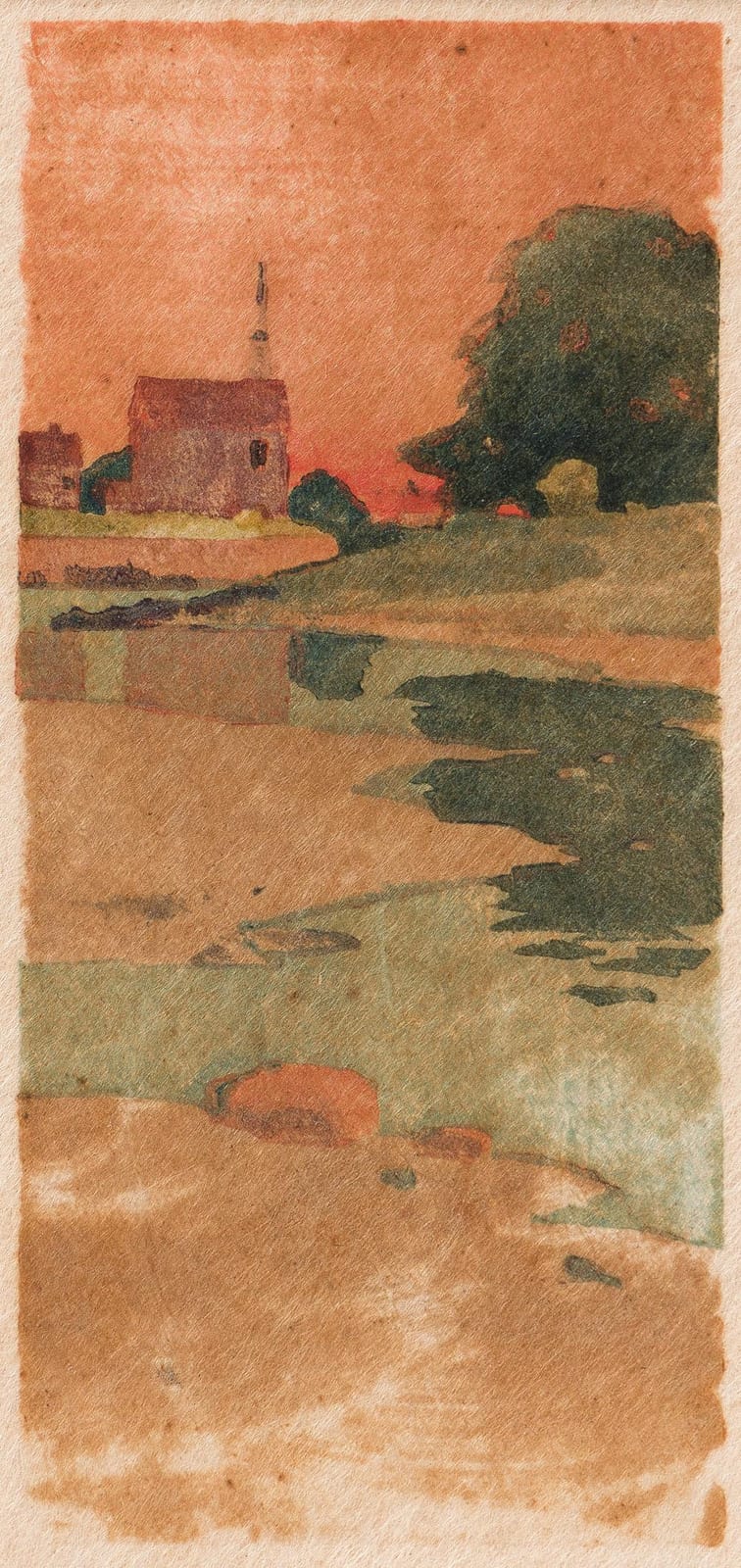 Arthur Wesley Dow comparable auction result: arthur wesley dow 1857 1922 view of ipswich sunset circa 1895