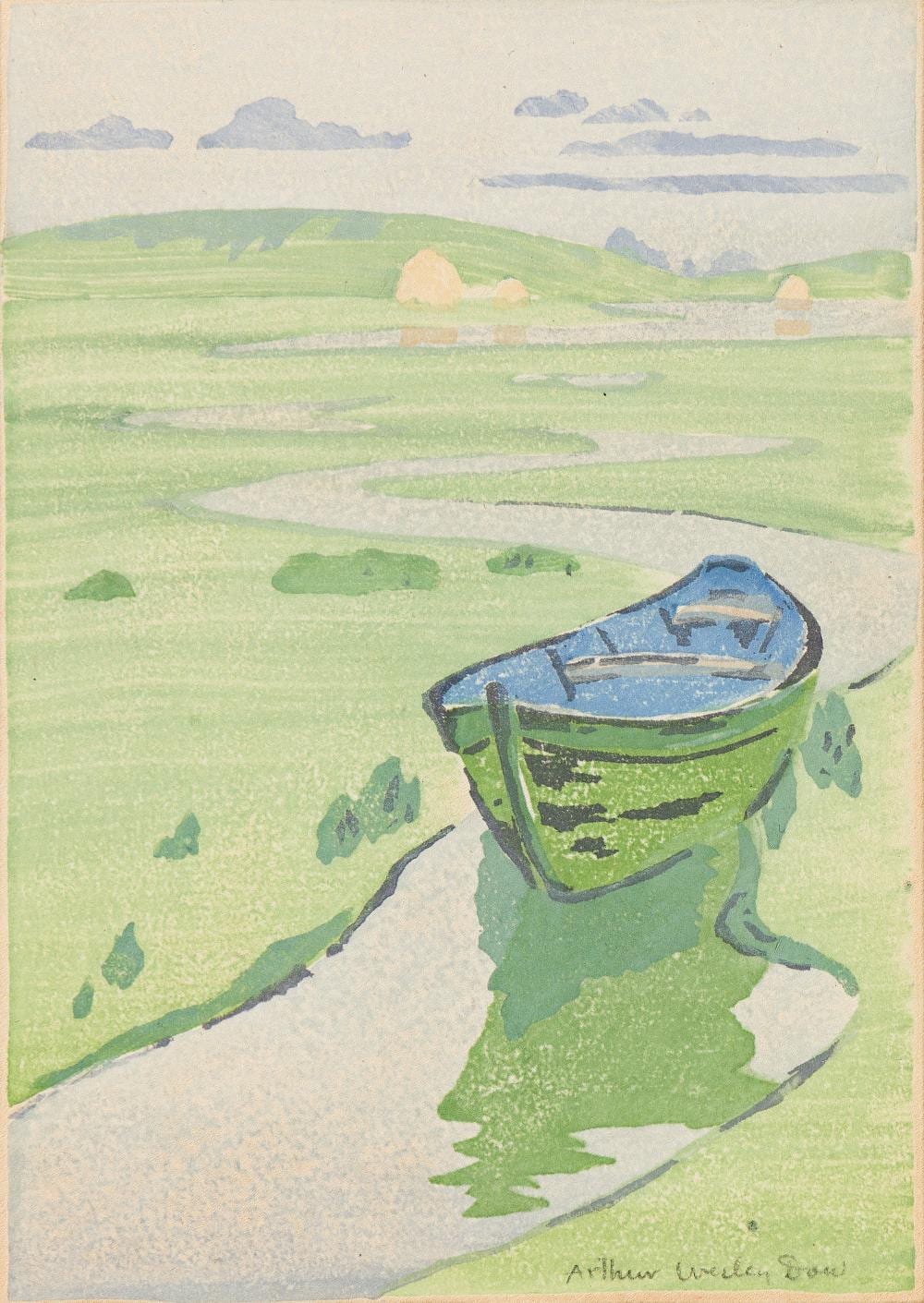 Arthur Wesley Dow comparable auction result: arthur wesley dow 1857 1922 the derelict the lost boat circa 1916