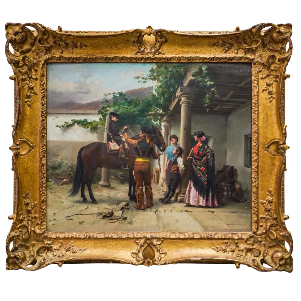 Jules Worms comparable auction result: jules worms french 1832 1924 oil on board painting