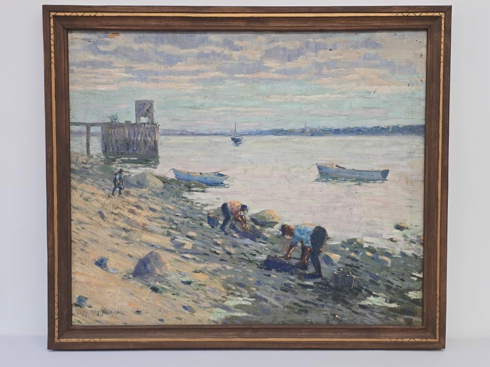 Harry W. Newman comparable auction result: harry w newman american 1873 1946 oil on canvas harbor scene 34x29