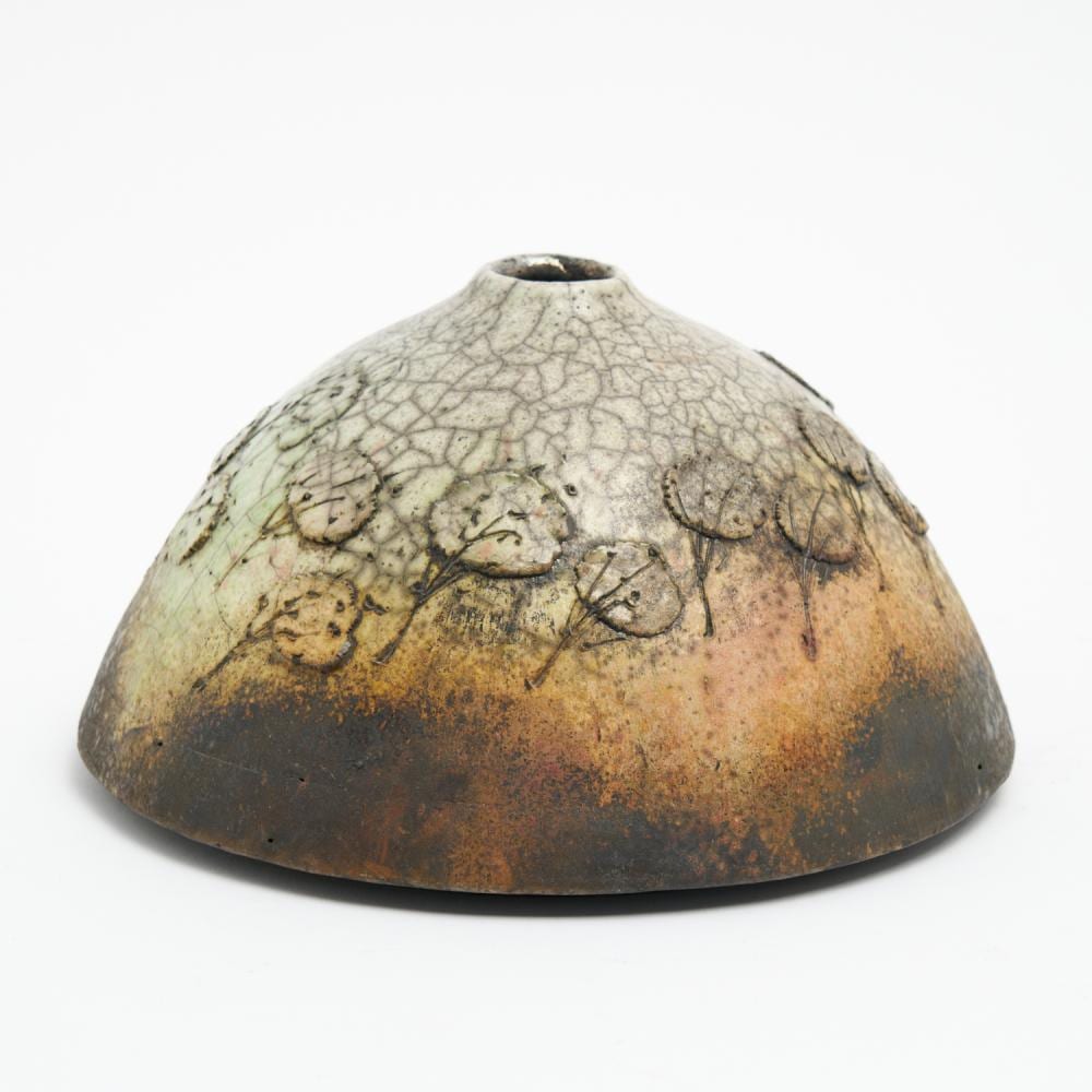 Jeff Mincham comparable auction result: jeff mincham 1950 a small high fired raku vase signed and dated 1979 dia 22cm