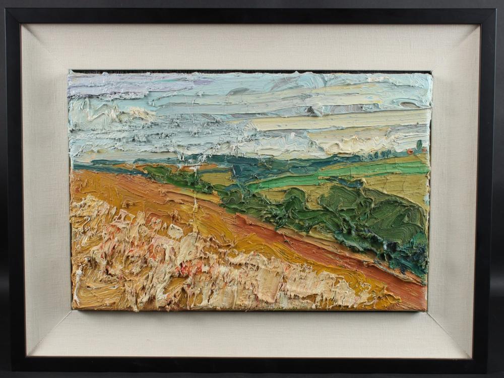 George Rowlett comparable auction result: george rowlett b 1941 overlooking the glen walmer castle oil on canvas signed and dated on the revers