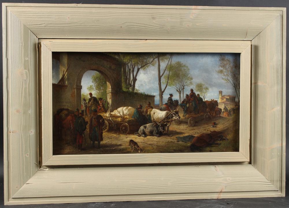 Eugen Adam comparable auction result: eugen adam 1817 1880 entrance of soldiers through an arch oil on canvas inscribed verso 31 x 56cm