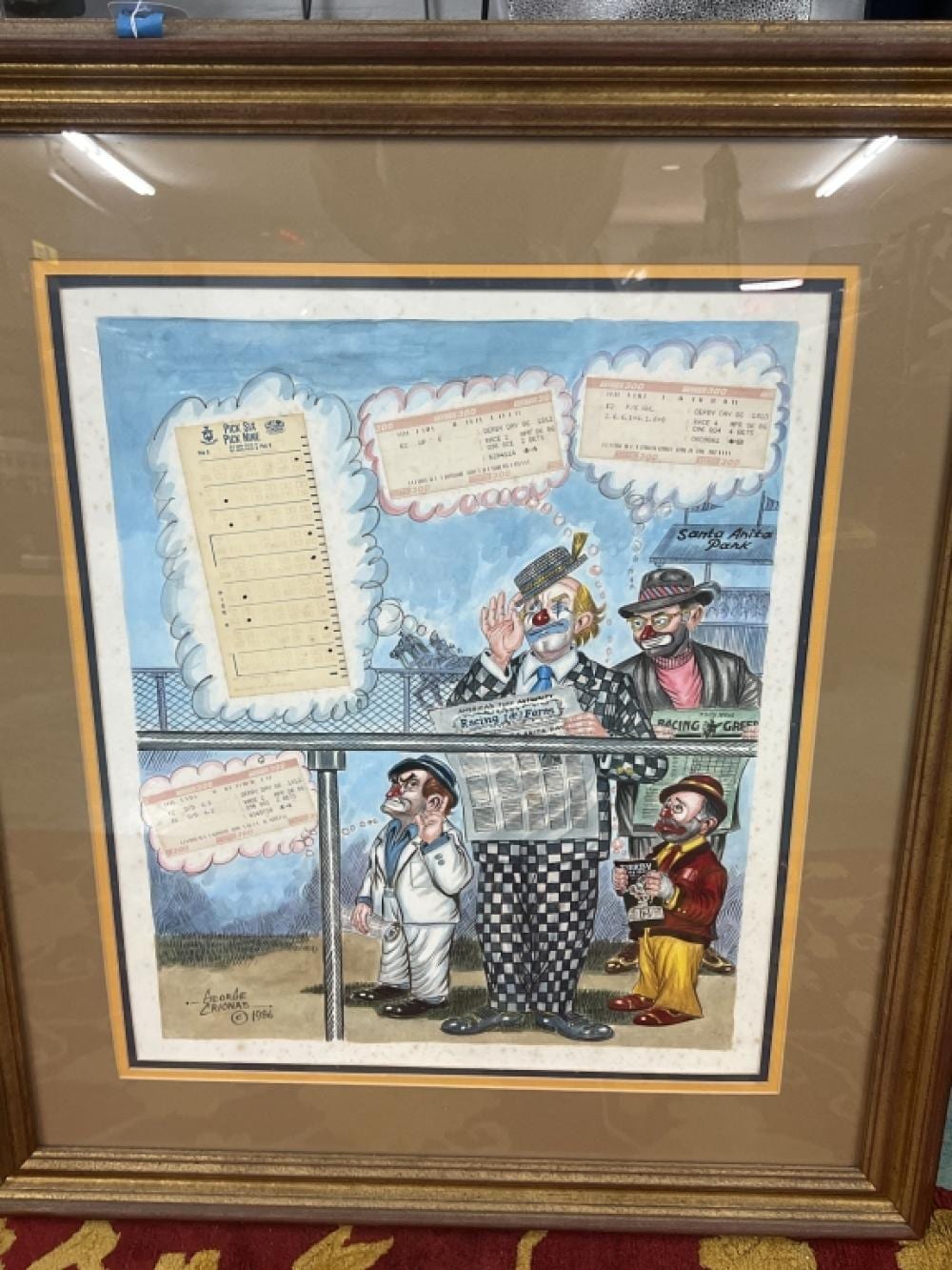 George Crionas comparable auction result: george crionas framed lithograph the touts