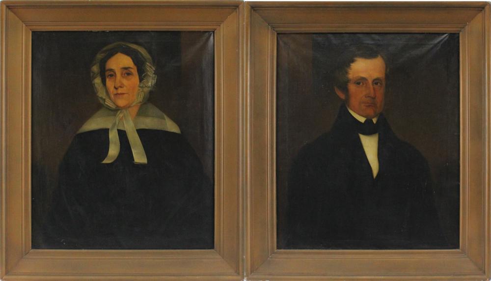 George Henry Durrie comparable auction result: george henry durrie 1820 1863 portrait of reverend john and elizabeth smock oil on canvas