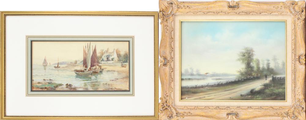 Joseph Hughes Clayton comparable auction result: joseph hughes clayton 1870 1930 sailing boats coming ashore watercolor