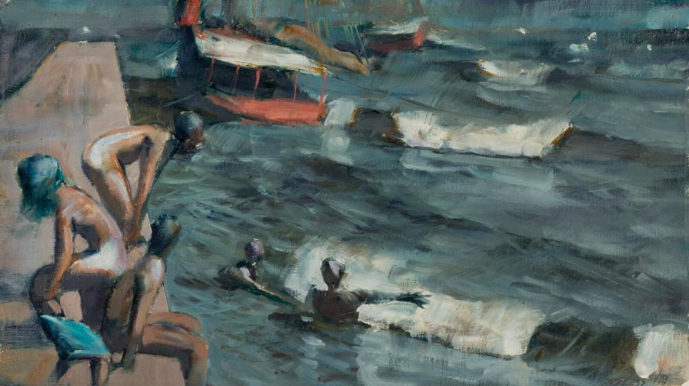 Armando Morales comparable auction result: armando morales nicaraguan 1927 2011 ba istas en el puerto de granada 1981