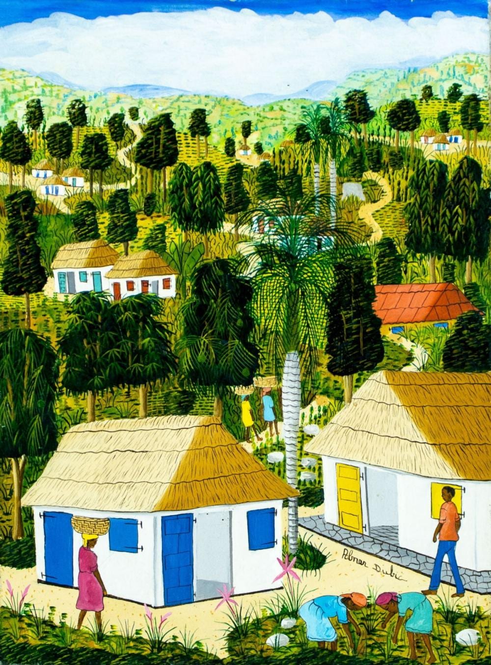 Abner Dubic comparable auction result: abner dubic haiti born 1944 oil painting