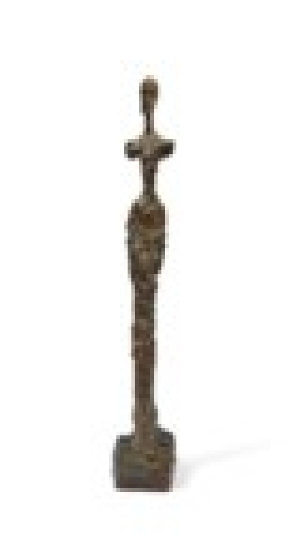 Alberto Giacometti (1901-1966) Femme debout bronze à patine brun foncé avec comparable sale